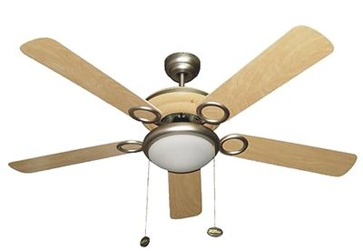 bastilipo plafondventilator voor 2 lampen, E27, 60 watt, grijs satijn, 132 x 47 cm