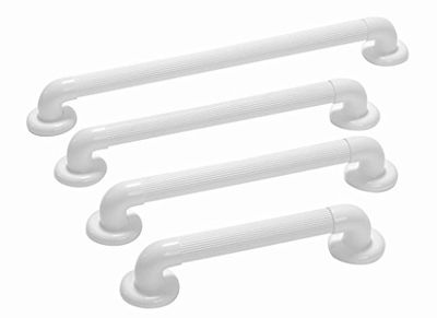 Homecraft Gevormde geschulpte Grab Rail 45,7 cm, Getextureerd Wit PVC, Graf Bar met Ridges for Douche and Bath, voor Disabled, Ingeschoten of Post-Off, Badkamer Safety Aid (Verguld voor VAT Relief in