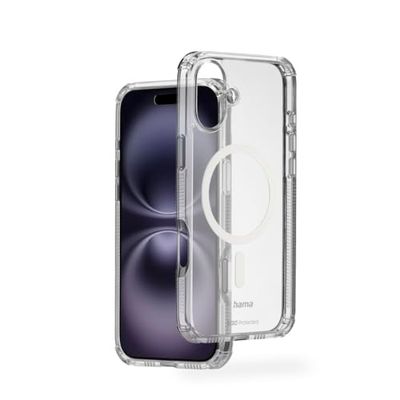 Hama Custodia Extreme Protect per iPhone 16 Plus e MagSafe (D3O Bumper, antiurto, anticaduta, infrangibile, trasparente, senza ingiallimento, custodia magnetica per ricarica induttiva)