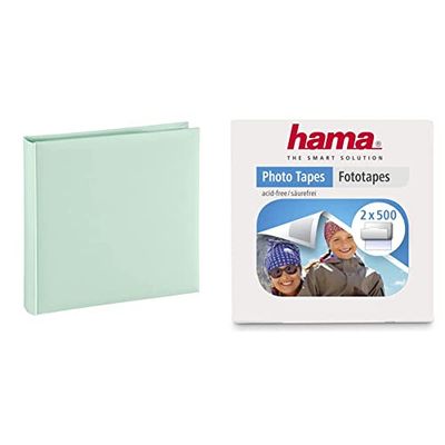 Hama Album Photo "Fine Art" (format 30 x 30 cm, 80 pages blanches, sans spirale) Vert Tilleul & Distributeurs Pastilles photo (1000 pastilles, autocollantes double-face) Transparent