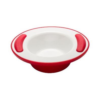 NRS Healthcare Red/ White Soft Grip Keep Warm Thermo Bowl