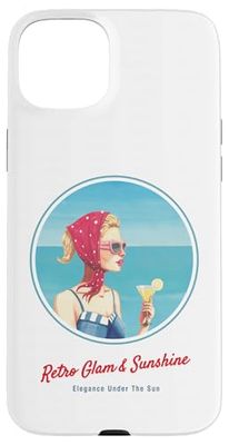 Fille rétro sur la Plage – Ambiance Estivale des années 50 Coque pour iPhone 15 Plus