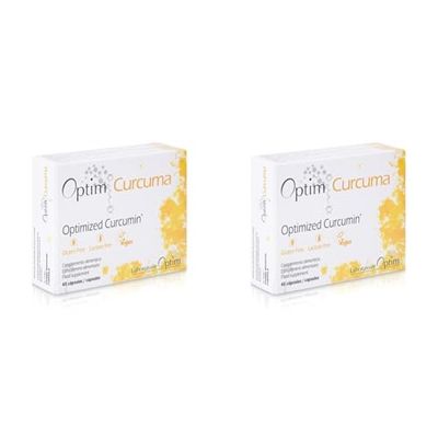 Optim Curcuma 45 cápsulas - complemento alimenticio extracto de curcuma curcumina Longvida - articulaciones - fatiga (Paquete de 2)