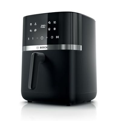 Bosch - Freidora de aire, Serie 4, 6,1 L, 7 programas, Doble fuente de calor, Negro, MAF462B0