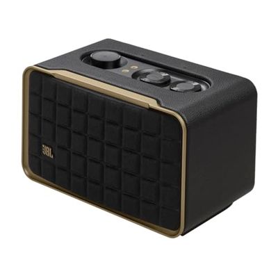 JBL Authentics 200, Smart Home Speaker, Altoparlante Bluetooth dal Design Retrò Anni '70 con Griglia Quadrex, Wi-Fi Integrato, Assistente Vocale, AirPlay, JBL One App, Nero