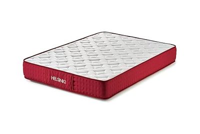 Imperial Confort Helsinki 25 Matelas en Mousse viscoélastique, Tissu 3D Airfresh, Blanc/Rouge, 150 x 190 cm