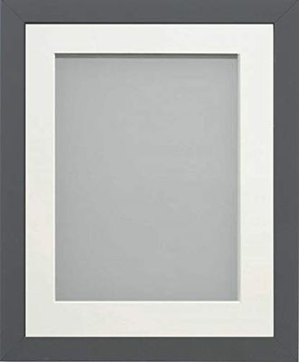 Frame Company Allington Grey Photo Frame with Off-White Mount, 8x6 for 5x3 inch, fitted with perspex