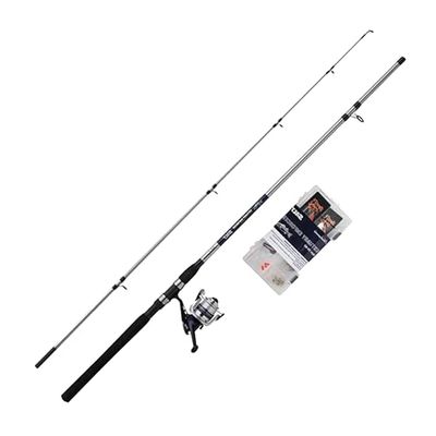 Shakespeare SALT Estuary Enforcer Combo Set, Hengel en haspel Combo, Spinning Combo, Hard Case Tackle Box, Kunstaas en End Tackle, Zee - Inshore/Nearshore Vissen, Blauw & Wit, 2.40m | 20-60g