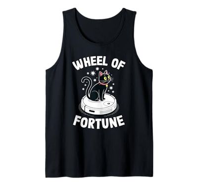 Wheel of Fortune Robot Vacuum Cleaner Funny Cat Tank Top