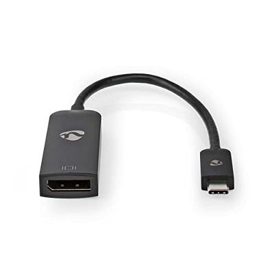 NEDIS CCGB64353BK02 Adaptador USB | USB 3.2 Gen 1 | Conector USB-C™ | DisplayPort Hembra | 0,20 m | Redondo | Niquelado | PVC | Negro | Caja