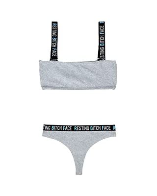 Vibes Set with Crop Top Grey/Black