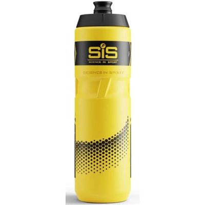 Science In Sport SIS żółta sportowa butelka na wodę, plastikowa butelka na wodę, czarne logo, kolor żółty, 700 ml (wzór może się różnić)