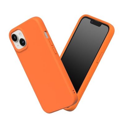 RHINOSHIELD Etui kompatybilne z [iPhone 14], SolidSuit - pochłaniające wstrząsy, smukła konstrukcja, etui ochronne z matowym wykończeniem premium, ochrona przed upadkiem 3,5 m, neonowy pomarańczowy