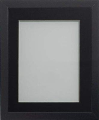 Frame Company Allington Black Photo Frame with Black-V Groove Mount, 9x7 for 6x4 inch, fitted with perspex