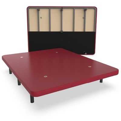 Nalui - Base tapissée 120 x 00 cm en Acier Inoxydable avec 7 Pieds de Hauteur 25 cm, Grande stabilité avec 5 Barres transversales, Tissu 3D Respirant et 4 soupapes d'aération. Fabriqué en Espagne