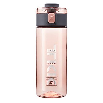 TITIROBA TKK Kinderfles met lekvrij deksel, Tritan, BPA-vrij, met één hand bedienbare sportdrinkfles, roze, 450 ml