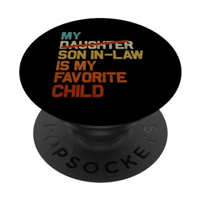 Mi yerno es mi hijo favorito, divertido Día del Padre, retro PopSockets PopGrip Adhesivo