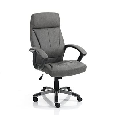 Wink Design Sylvan Grey Bureaustoel, metaal, oud-grijs, zwart, H111/121 x 64 x 63 cm