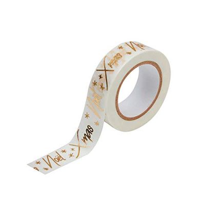 Toga Masking Tape, White and Gold, 10 m, Pack of 5
