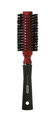 Titania Round Styling Brush w/Wooden Head & Rubber Handle - Premium Curling
