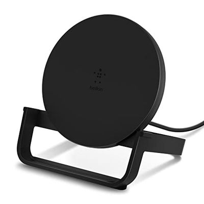 Belkin BoostCharge draadloze oplaadstandaard 10W (Qi-gecertificeerde snelle draadloze oplader voor iPhone, Samsung, Google, meer), zwart