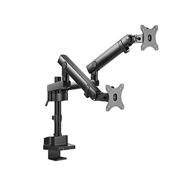 Pro Gas Spring Support for 2 Screens up to 32 Inches Black