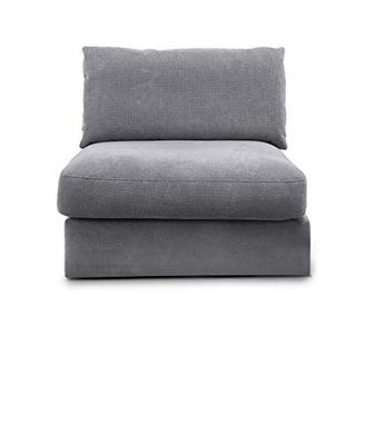 CAVADORE Fiona Canapé avec Dossier et Tissu Gris argenté Taille XXL 94 x 90 x 112 cm