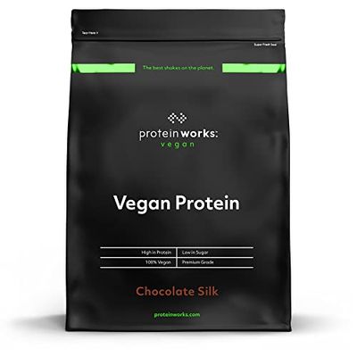 THE PROTEIN WORKS - Protéine Végane | 25g de protéines végétales | Qualité première | Shake de protéines végétales | 16 Servings | Chocolat Onctueux | 500g