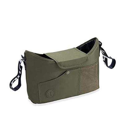 hauck Pushchair Bag, Olive - Sac de Rangement Poussette et Landau - 35 x 10 x 22 cm - Organisateur avec Porte Biberon et Boisson, Facile d'Accès, Fixation Rapide