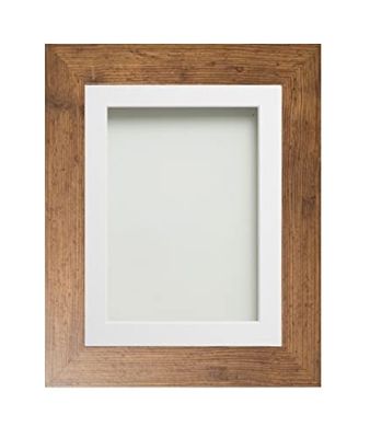 Frame Company Watson Rustic Picture Photo Frame fitted with Perspex, 7x5 inch with White Mount for image size 6x4 inch