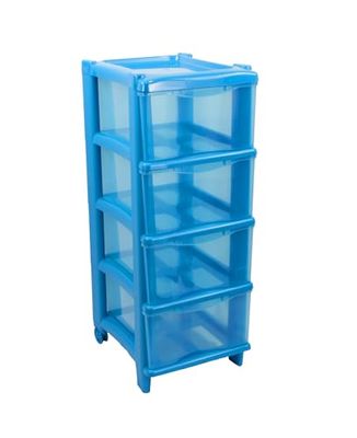 GIO'STYLE Cajonera Essential Cassie para niño | 4 cajones | Azul | H 76 cm | Made in Italy
