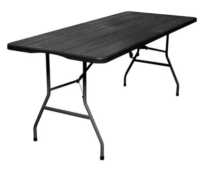 Noire, Table Pliante multifonctionnelle 180 x 74 x 74 cm, Finition, Plateau Pliable et avec poignée pour Son déplacement