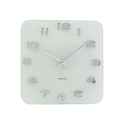 Karlsson KA4399 Vintage - Relógio de parede de vidro, branco