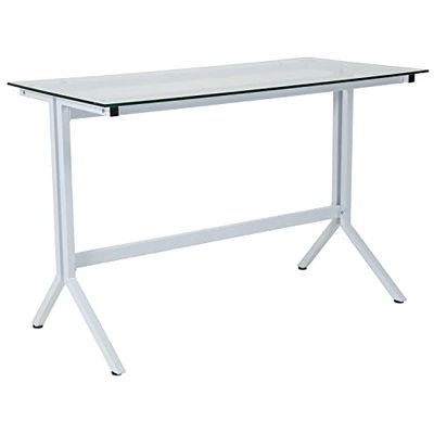 Flash Furniture Biurka, przezroczyste/białe, 100 cm szer. x 54 cm gł. x 71 cm wys