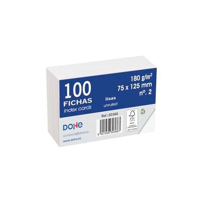 DOHE 30366 – pak van 100 chips glad wit fotokarton, 180 g, nr. 2, 75 x 125 mm