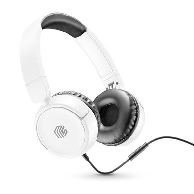 Music Sound - Color - Przewodowe słuchawki ze złączem USB-C - Bardzo miękkie nauszniki - Obrotowa i składana konstrukcja - Mikrofon - Biały