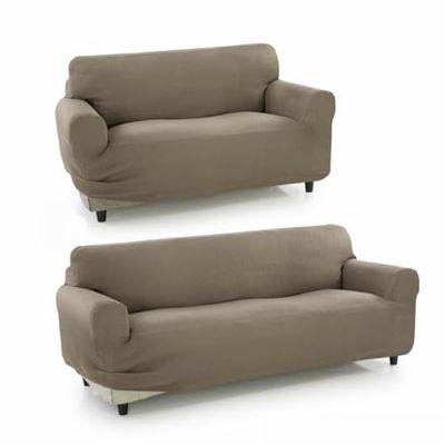 SOFAKOVER® Lot de 2 Housses de canapé Super élastiques, Respirantes, Confortables et durables, faciles à Installer, pour canapé 3 et 2 Places, Couleur Lin