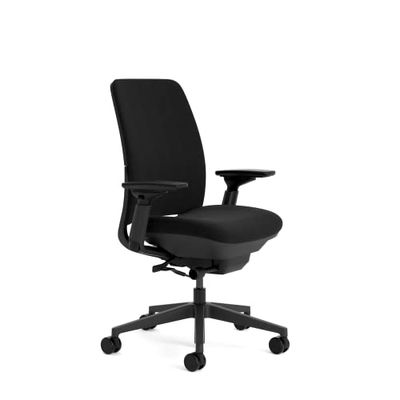 Steelcase Amia, silla de oficina ergonómica con sujeción lumbar regulable en altura y brazos regulables Ónix