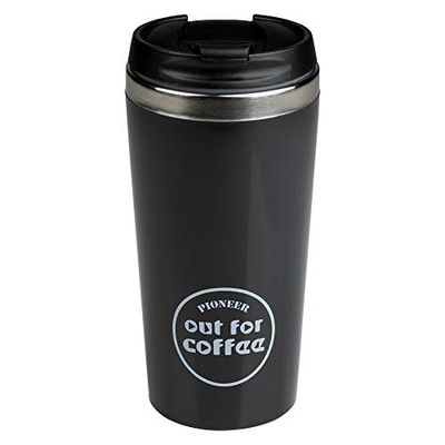Pioneer Flasks CMG420BK Caneca de viagem, 0,42 litros, aço inoxidável, preto