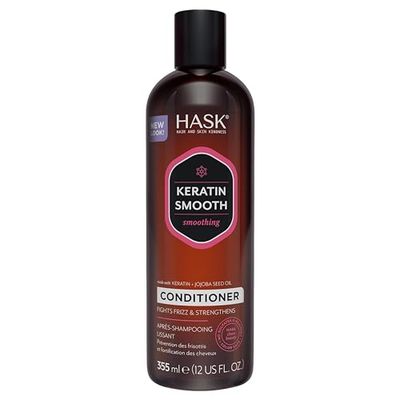 HASK Keratin Smoothing Conditioner for all hair types, colour safe, gluten-free, sulfate-free, paraben-free - 1 355mL Bottle