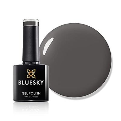 BLUESKY Smalto Per Unghie Gel, Dark Grey, A86, Grigio, Buio, Pastello (Per Lampade Uv E Led) - 10 Ml