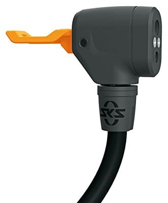 SKS GERMANY MV EASY pumphuvud (ersättningsventilhuvud för SKS-golvpumpar, för alla ventiltyper (AV, SV, DV), låsspak, max. Tryck: 16 bar/232 PSI), svart