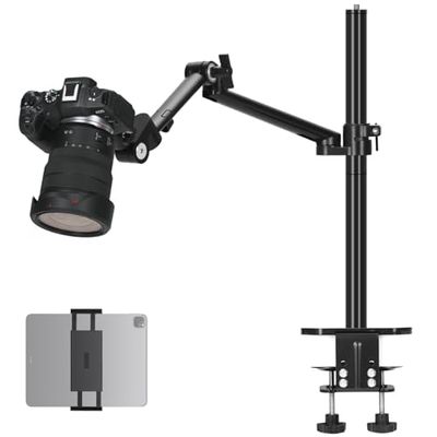 TARION Supporto Fotocamera da Tavolo con Braccio: Supporto DSLR Morsetto Flessibile da Tavolo con Bracci Snodato per Anello Luminoso, Microfono, Fotografia, Video, Streaming Live Titanrig (Lite Z)