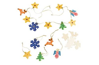 Craftplay Wooden Christmas decorations to paint & decorate - Pack of 50 assorted shapes