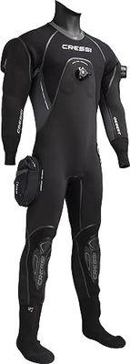 Cressi Desert Lady Dry Suit 4mm HD - Muta Stagna per Immersioni in Neoprene Precompresso Hight Density da 4mm, Nero/Grigio, S