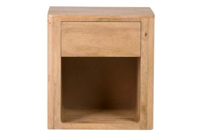 MESITA MADERA MANGO METAL MARRON VELORA 40x40x50CM
