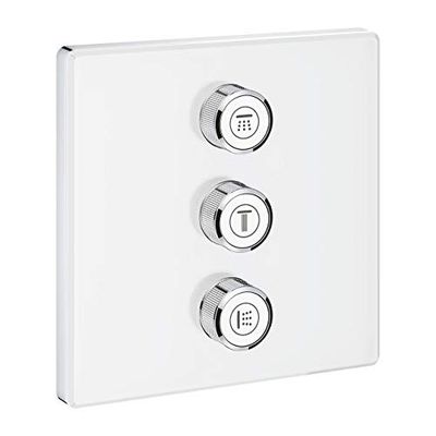 Grohe 29158LS0 Parte Esterna per Rubinetto da Incasso Triplo, Bianco, Squadrato