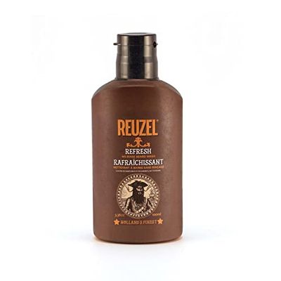 Reuzel Refresh No Rinse Beard Wash - No Shower Necessary, Rinse-Free Men’s Beard Shampoo - A Hydrating, Beard Strengthening Cleanse On the Go - Cool, Light Citrus-Mint Scent, Vegan Formula - 6.76 oz