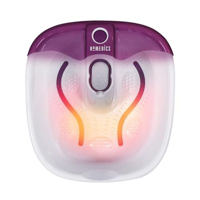 HoMedics Bubblemate Voetspa en Voetmassager met Warmtefunctie/Bubbels, Rustgevende Hydromassage, Voetbad, Pedicure Puimsteen, Goed voor bloedcirculatie, ligamenten, Spieren en Pezen