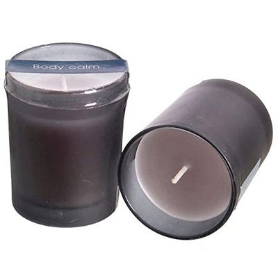 Exp12 Bougie pot en verre gris 50 g - 10h5x6